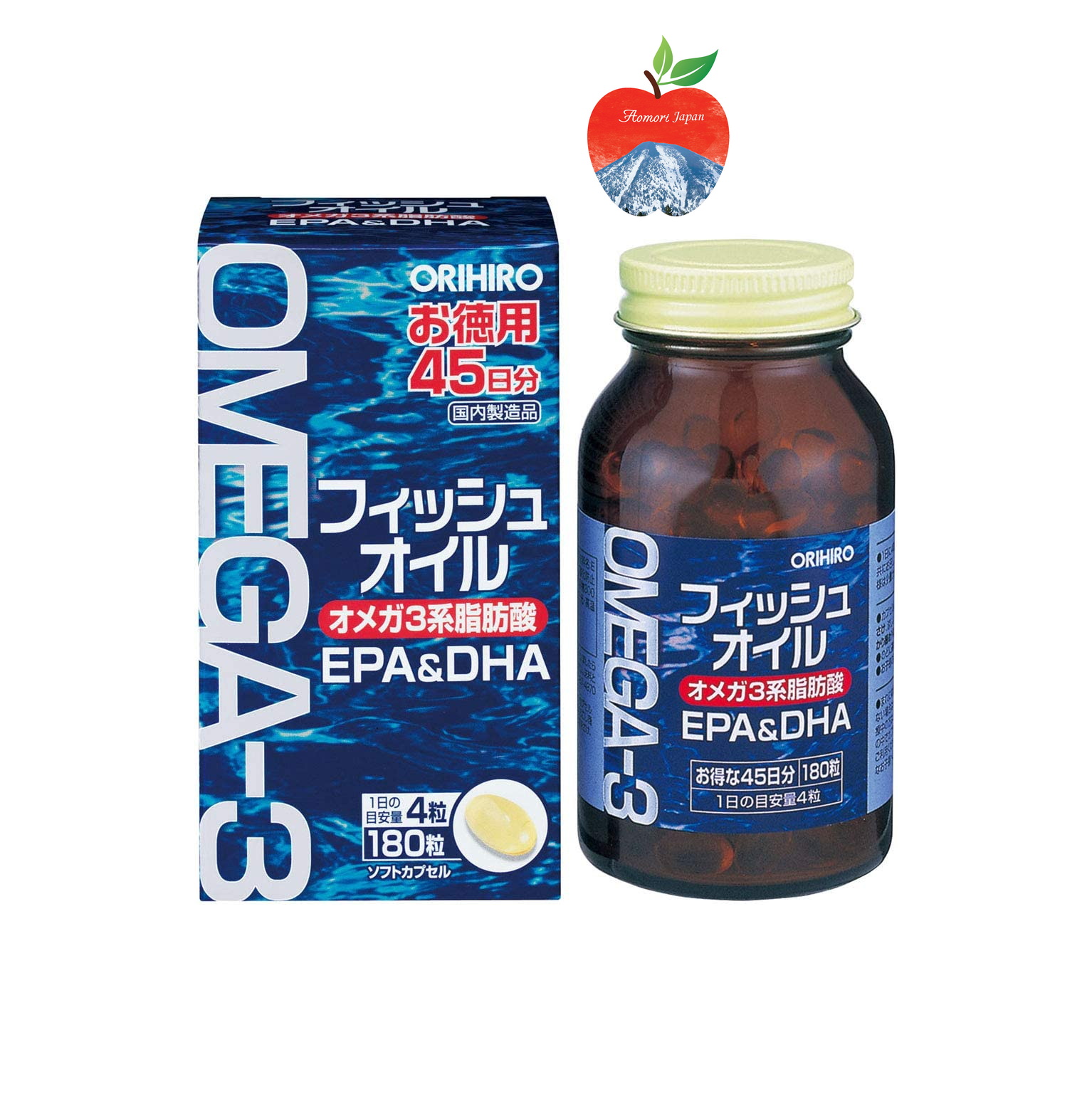 Dầu cá Omega 3 DHA/EPA ORIHIRO 180 viên Nhật Bản